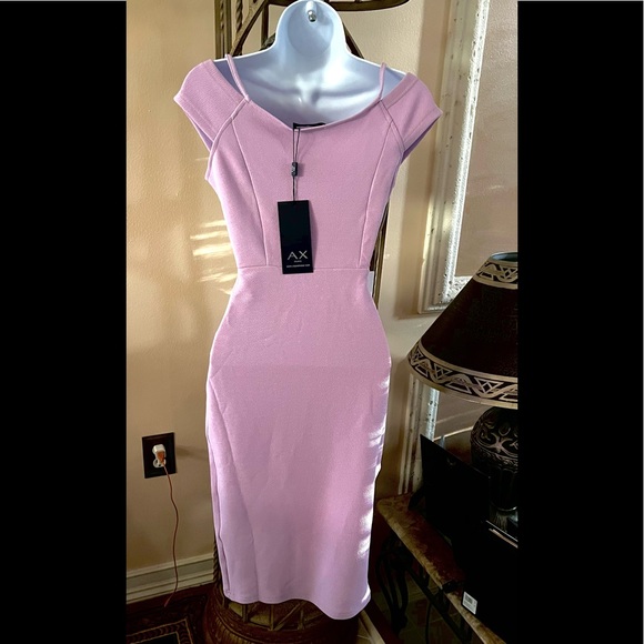 A|X PARIS Lilac Off The Shoulder Strappy Wrap Around Dress - Picture 11 of 15